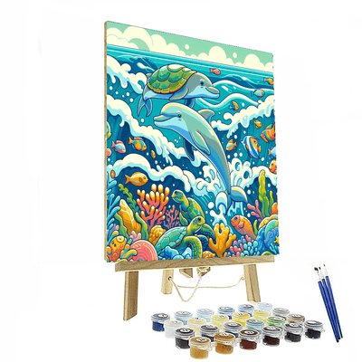 Dolphin's Ocean Escapade Painting Number Kit