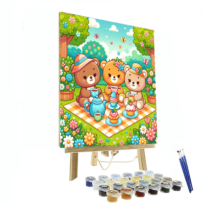 Teddy Bear's Tea Party Painting Number Kit