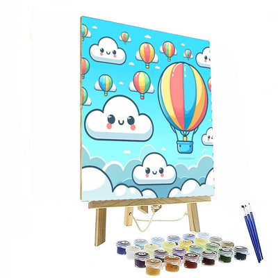 Whimsical Cloud Adventure Painting Number Kit