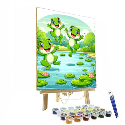 Funny Frogs Paint By Numbers Art