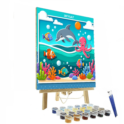 Underwater Adventure With Sea Friends Painting By Numbers Kit