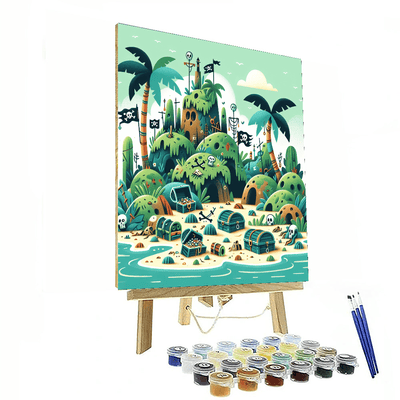 Fantasy Pirate Island Number Painting