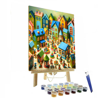 Whimsical Toy Village Numbered Painting Kits