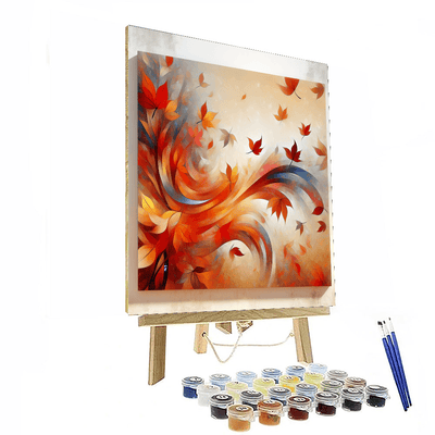 Energetic Dance Of Autumn Leaves Painting Number Kit