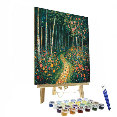 Klimt Inspired Vibrant Forest Path  Paint By Number