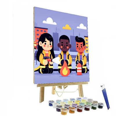 Firefighter Heroes Brigade Paint By Numbers