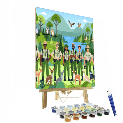 Forest Ranger Patrol Painting Number Kit