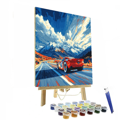 Lightning Mcqueen's Road Trip - Disney Inspired Number Painting