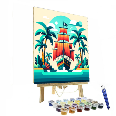 Treasure Island Pirate Ship Paint By Color