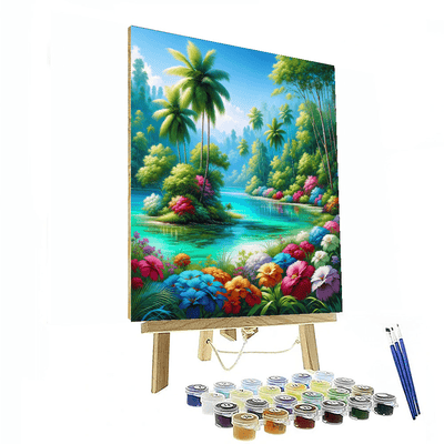 Glistening Tropical Lagoon Paint By Number