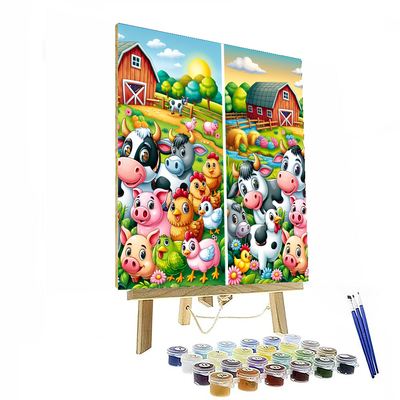 Sunny Farm Scene Paint By Numbers Kits