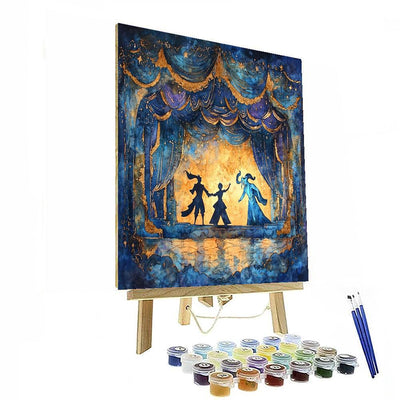 Aladdin's Genie Shadow Puppet Theatre - Disney Inspired Paint By Numbers Art