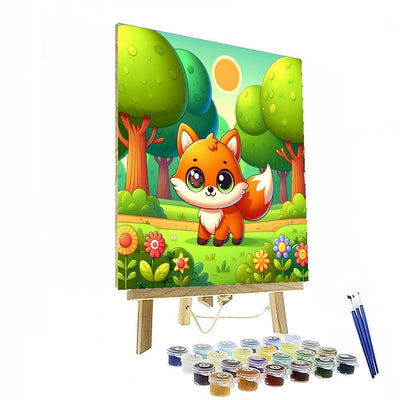 Friendly Fox Cub Number Painting