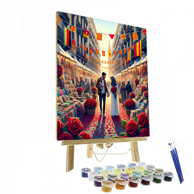 Diada De Sant Jordi - Barcelona Painting By Numbers Kit