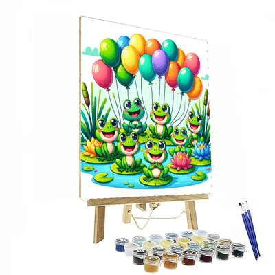 Festive Frogs Paint By Numbers Art