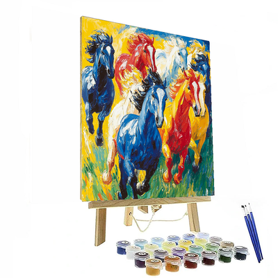 Franz Marc Inspired Wild Horses In Motion  Paint By Numbers Kits