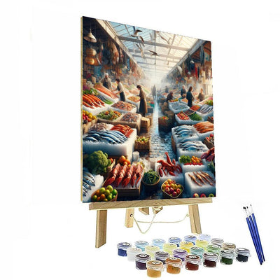 Vibrant Coastal Market Paint By Numbers Art