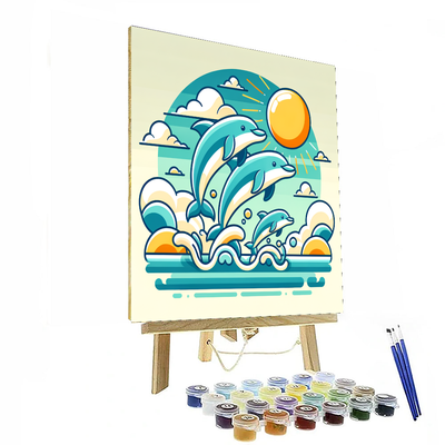 Seaside Adventure With Dolphins DIY Paint By Numbers