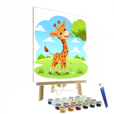 Adorable Giraffe Painting Number Kit