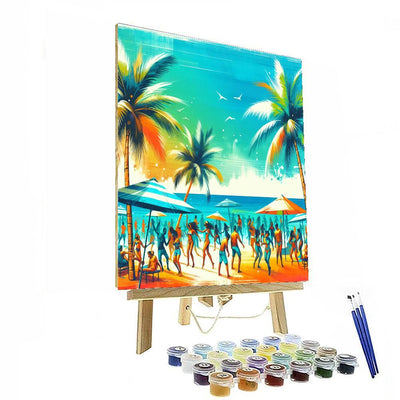 Vibrant Tropical Beach Party Paint By Numbers