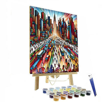 Vibrant City Pulse Painting Number Kit