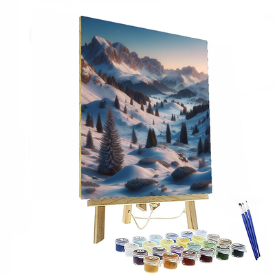 Winter Alpine Scene Paint By Number