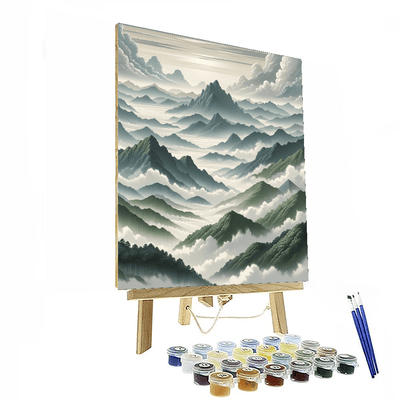 Misty Mountain Escape Painting Number Kit