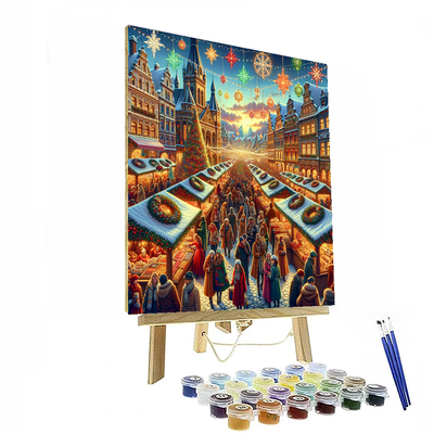 Harrogate Christmas Market - England Painting By Numbers Kit