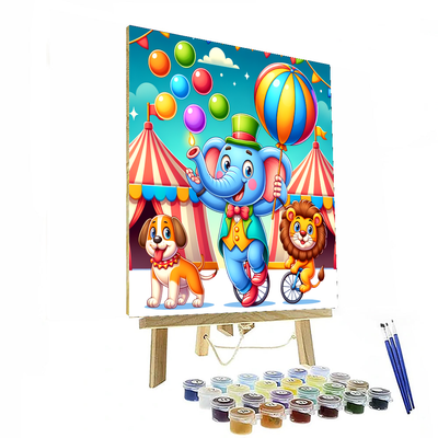 Cheerful Circus Animals Paint By Color