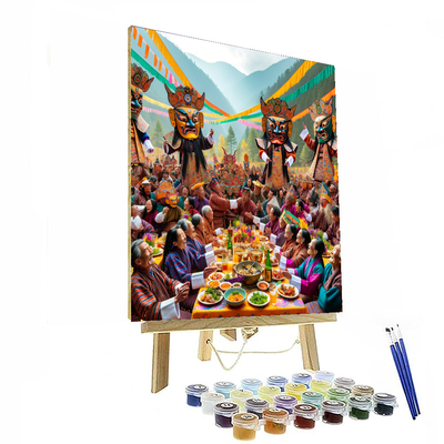 New Year Festival - Bhutan Painting By Numbers Kit