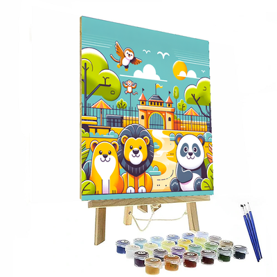 Funky Zoo Animals DIY Paint By Numbers