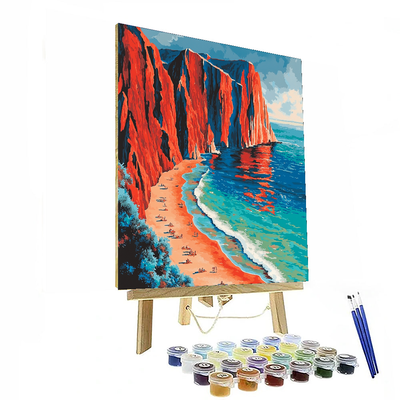 Santorini's Red Beach Paint By Numbers Kits