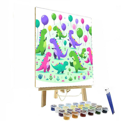 Dinosaur Dance Party Paint By Color