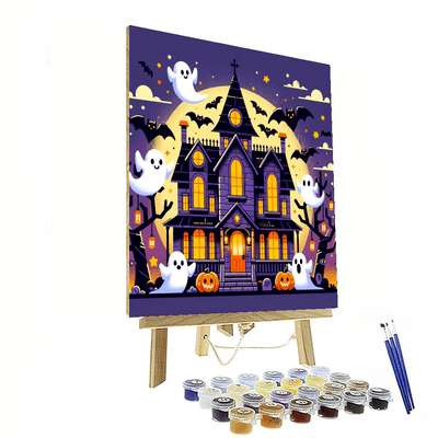 Spooky Haunted House Paint By Numbers Art