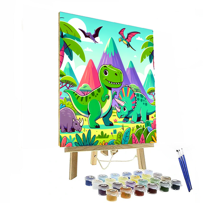 Adventures In Dinosaur Land Painting Number Kit