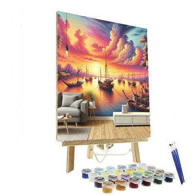 Serene Harbor Sunset Paint By Color