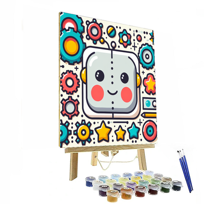 Charming Robot Painting Number Kit