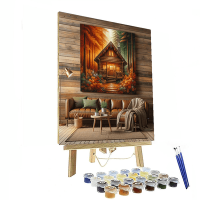 Cozy Cabin In The Woods Painting By Numbers Kit