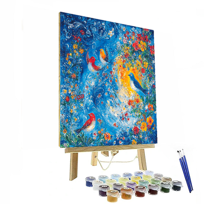 Marc Chagall Inspired Whimsical Birdsong  Paint By Numbers Art