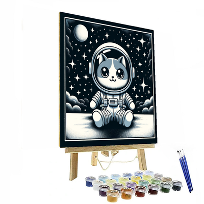 Astronaut Cat Adventure Paint By Color