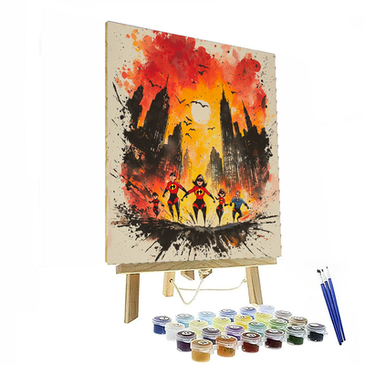 The Incredibles Super Family - Disney Inspired Painting By Numbers Kit