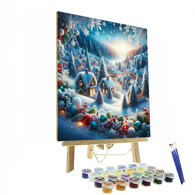 Snowy Village Christmas Paint By Number