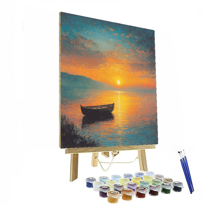 J.M.W. Turner Inspired Serene Evening Glow  Paint By Numbers Art