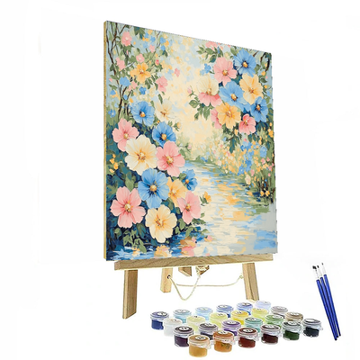 Claude Monet Inspired Dreamy Floral Whimsy  Number Painting