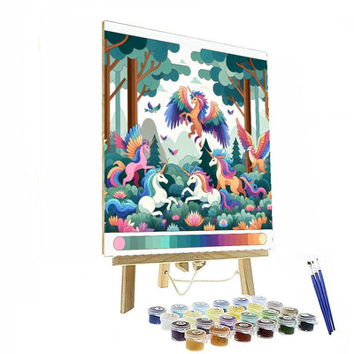 Fantasy Forest With Magical Beasts Painting By Numbers Kit