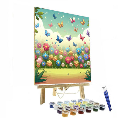 Enchanted Garden With Butterflies And Flowers Paint By Numbers Art