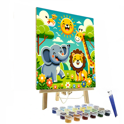 Playful Safari Animals Paint By Numbers Kits