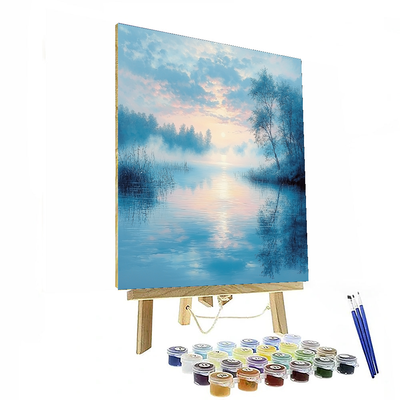 J.M.W. Turner Inspired Tranquil Lakeside Serenity  Numbered Painting Kits