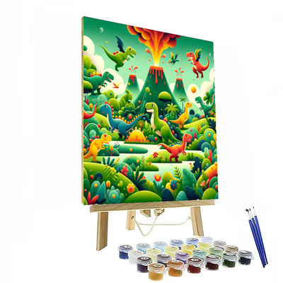 Adventurous Dinosaur World Paint By Numbers Art