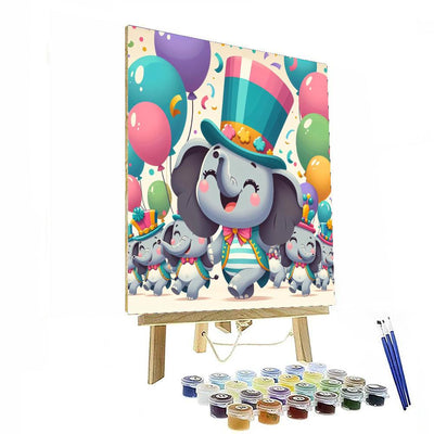 Bouncy Elephant Parade Painting By Numbers Kit